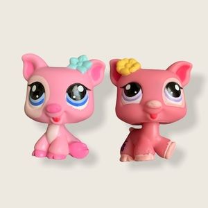 Littlest Pet Shop. Hasbro. Light Pink and Maroon